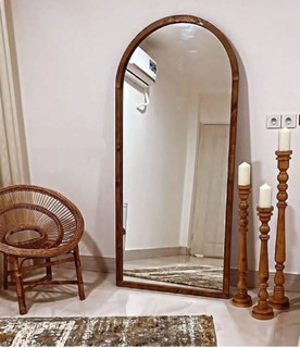 آینه قدی چوبی رنگ گردویی در 5سایز