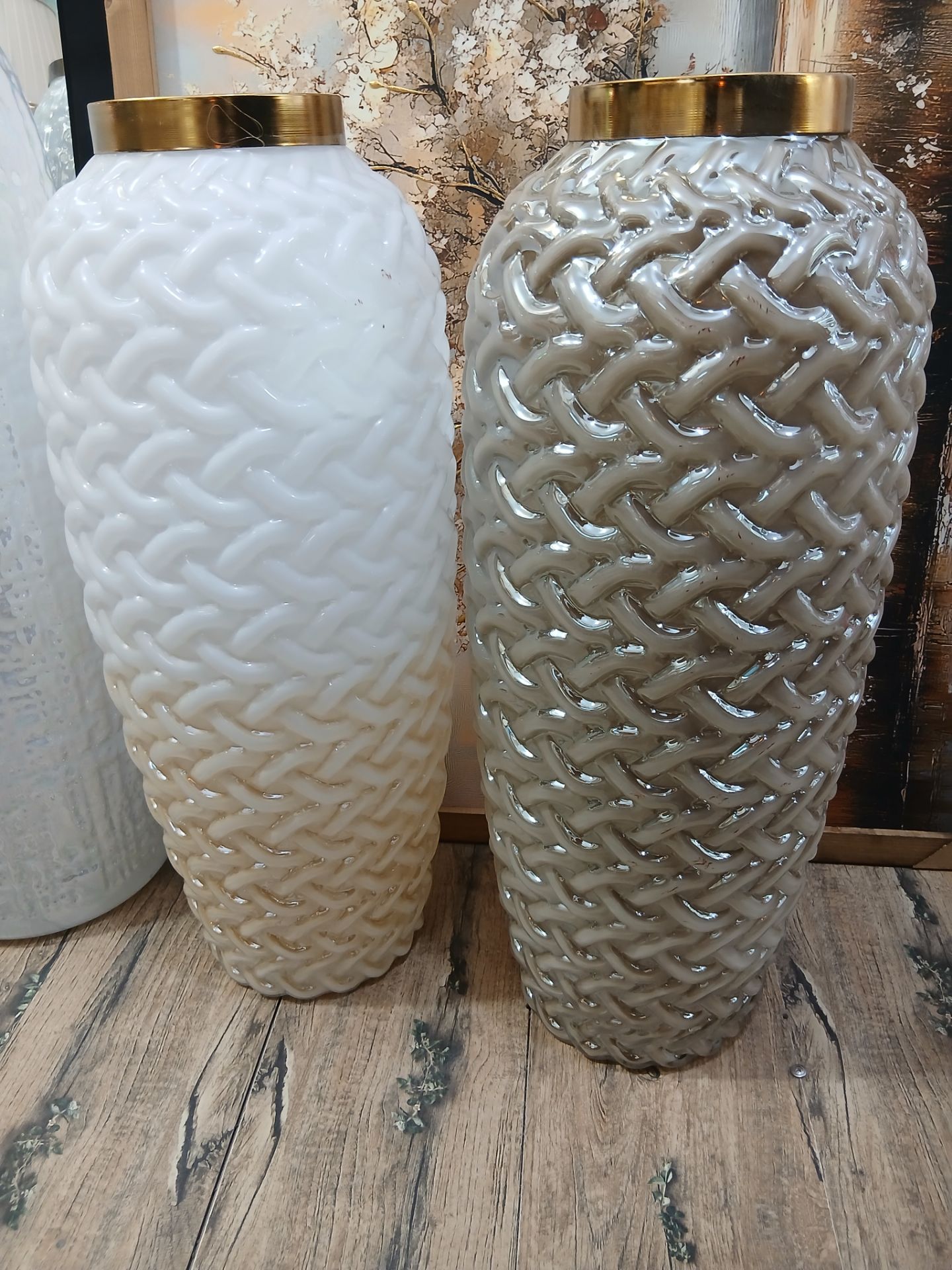 گلدان کنار سالنی طرح بافت 65 سانت