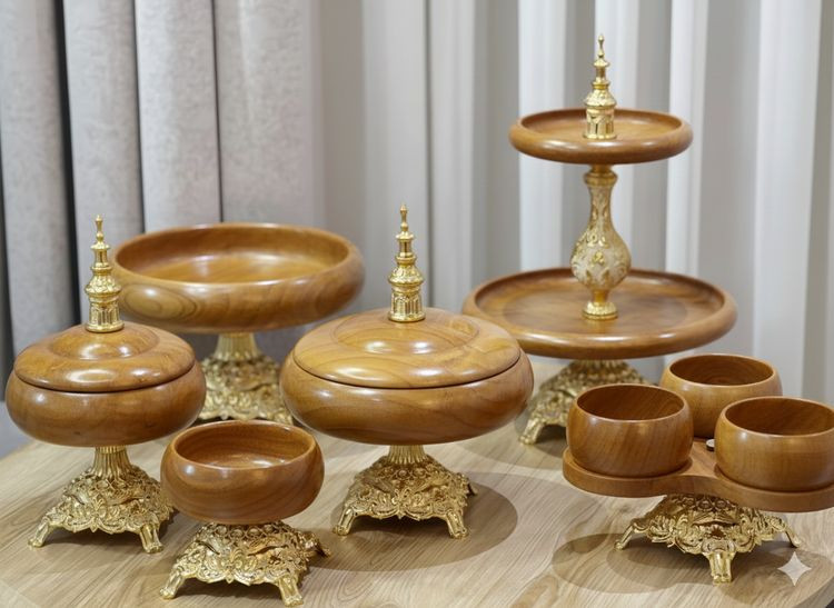 سرویس پذیرایی چوب گردو نسکافه ای و آلومینیوم A602