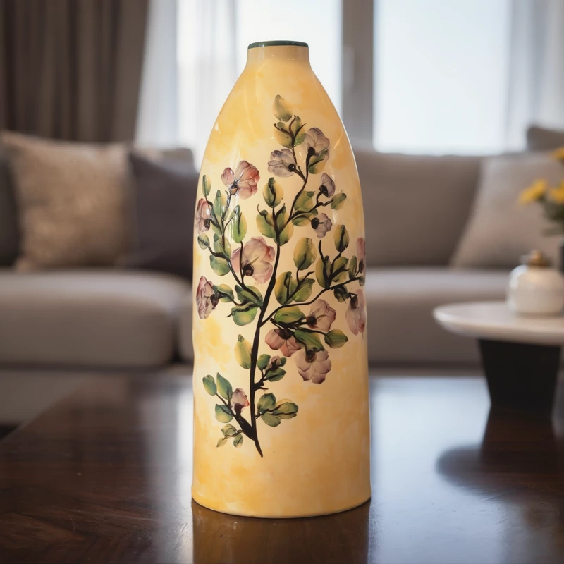 گلدان سفال  سوپر لاکچری تمام کار دست برند اپامه کد19